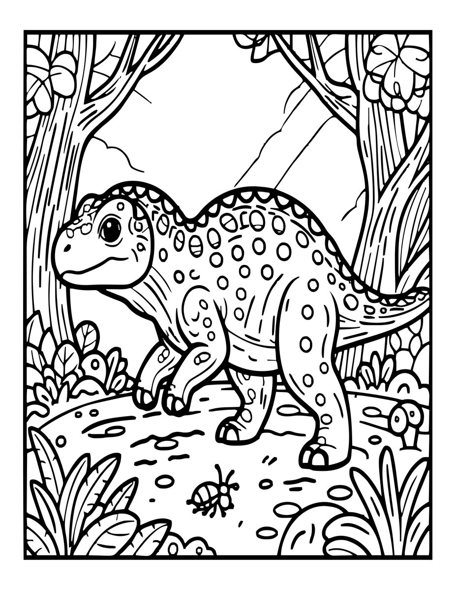 Compsognathus - free printable coloring page