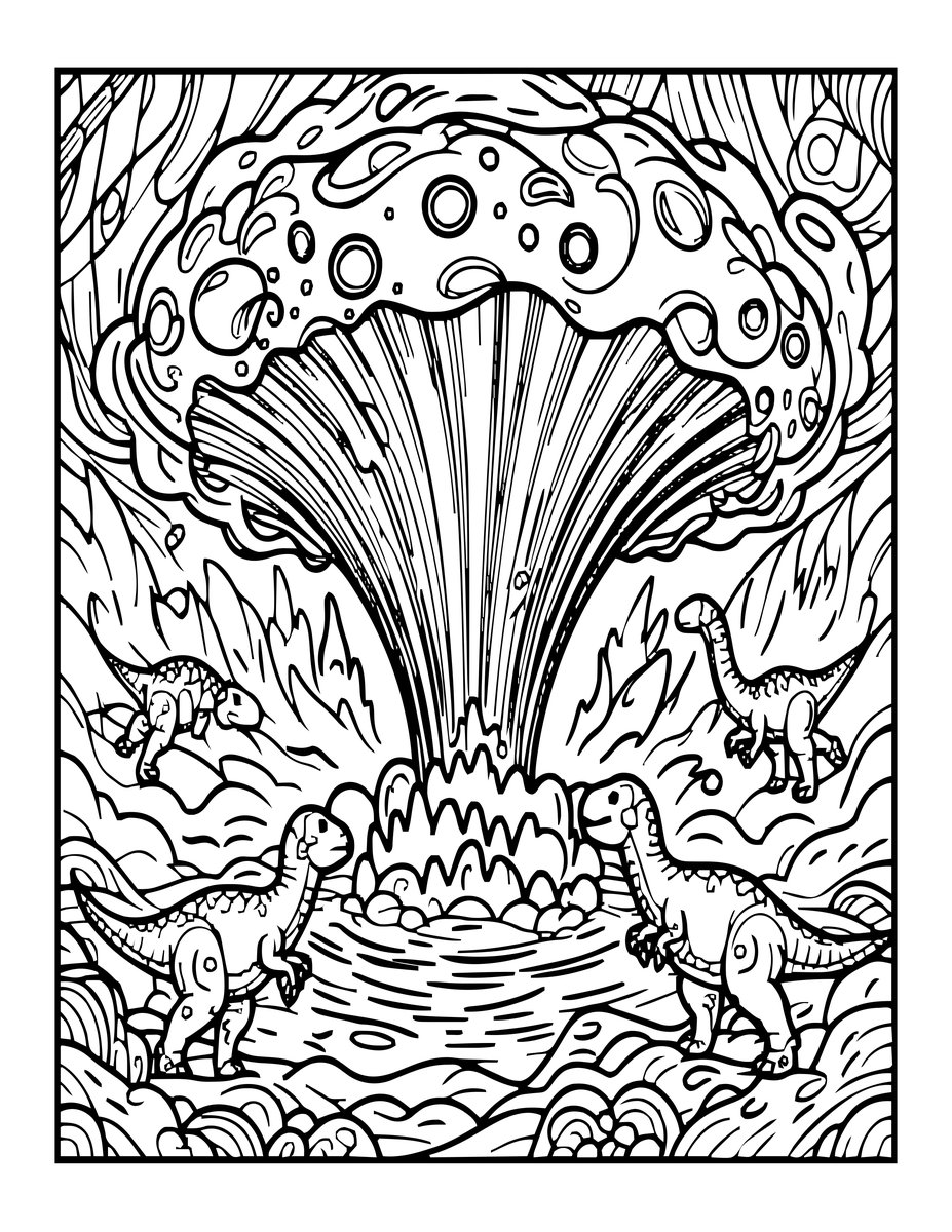 Mass Extinction - free printable coloring page