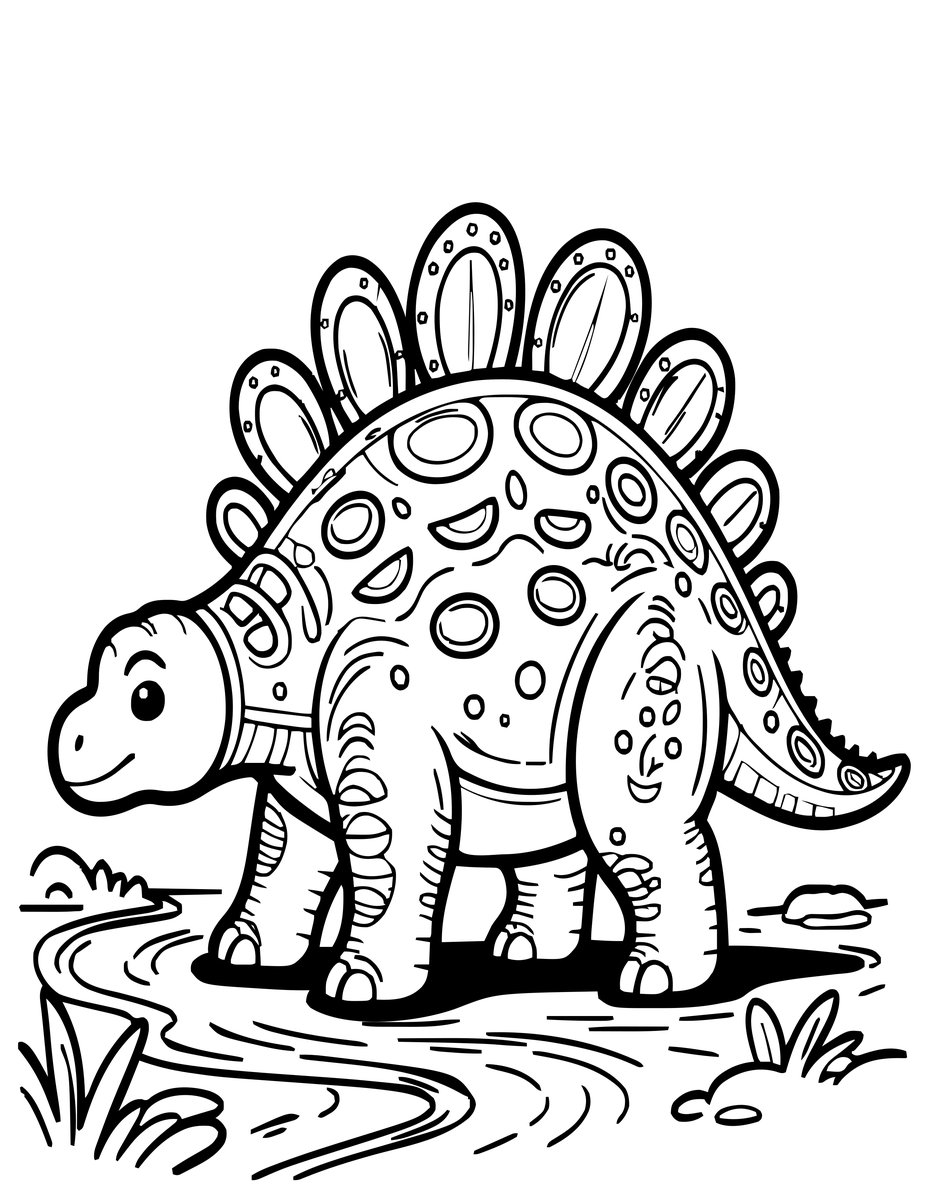 Stegosaurus - free printable coloring page