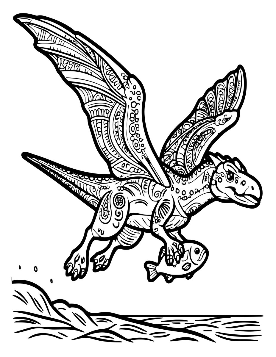 Pteranodon - free printable coloring page