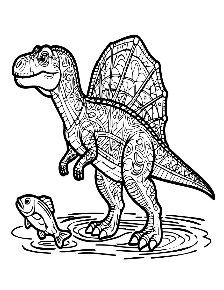 Spinosaurus - free printable coloring page