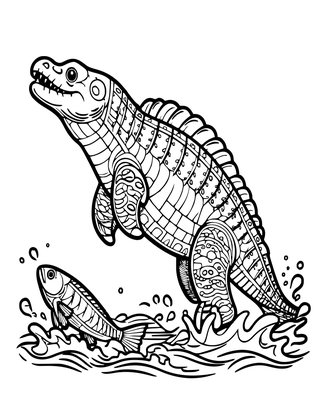 Mosasaurus - Free printable coloring page