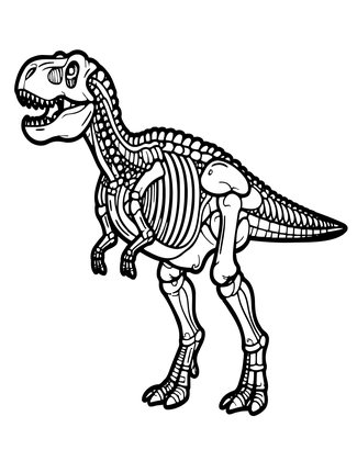 Dino Skeleton - Free printable coloring page