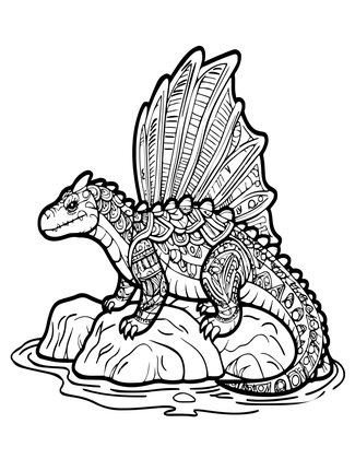 Dimetrodon - Free printable coloring page