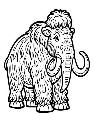 Woolly Mammoth - Free printable coloring page