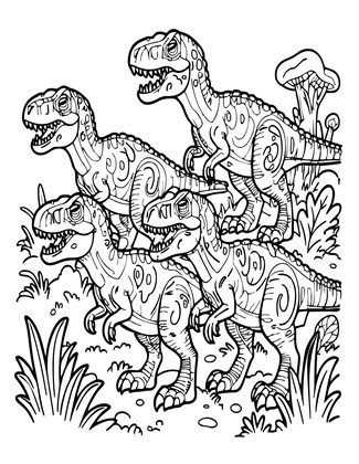 Velociraptor Pack - Free printable coloring page
