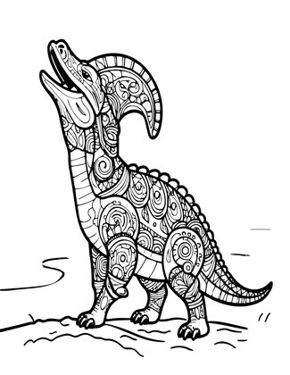 Parasaurolophus - Free printable coloring page