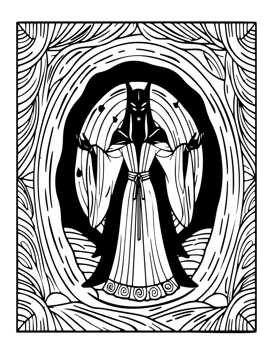 Shadow Djinn - free printable coloring page