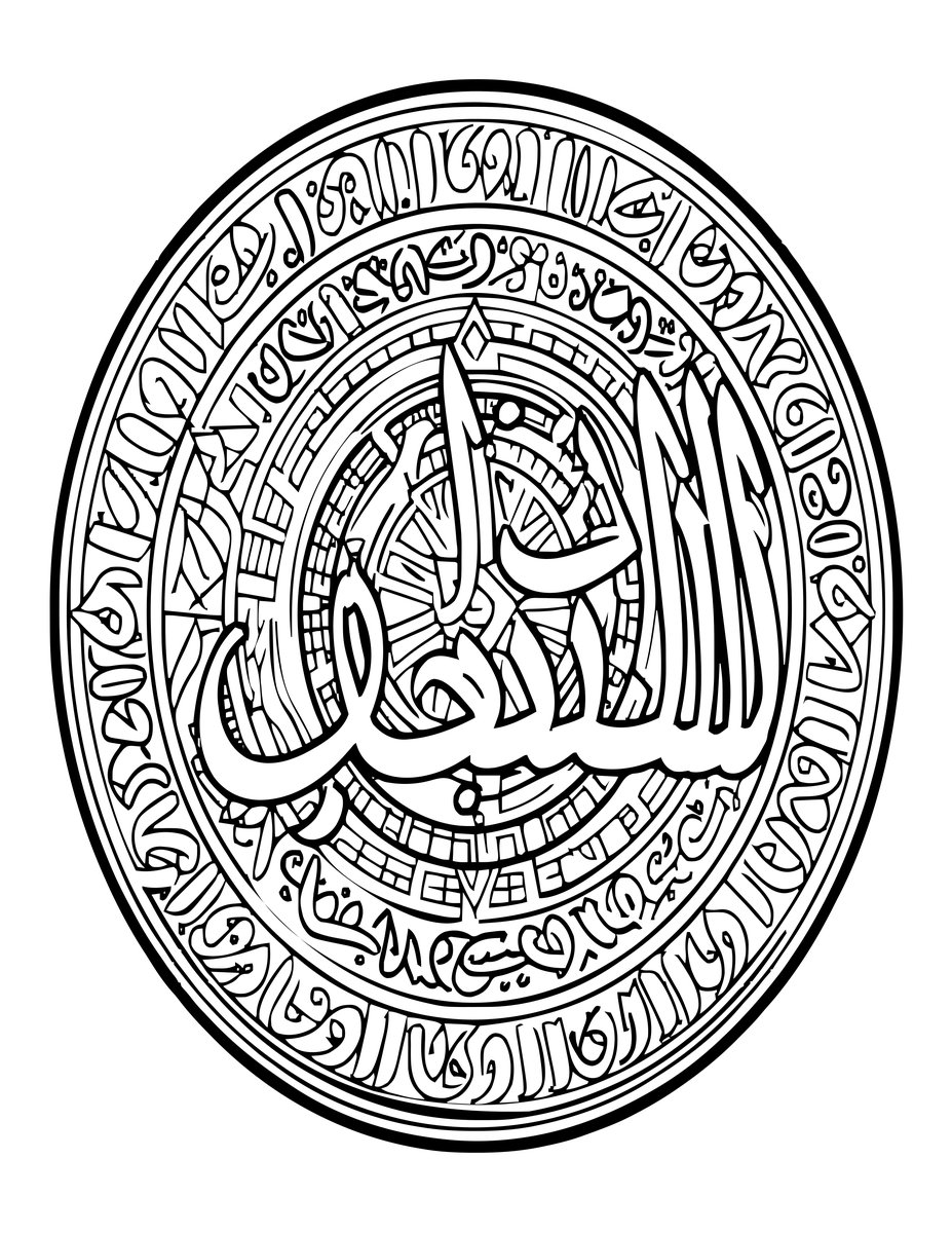 Calligraphy - free printable coloring page