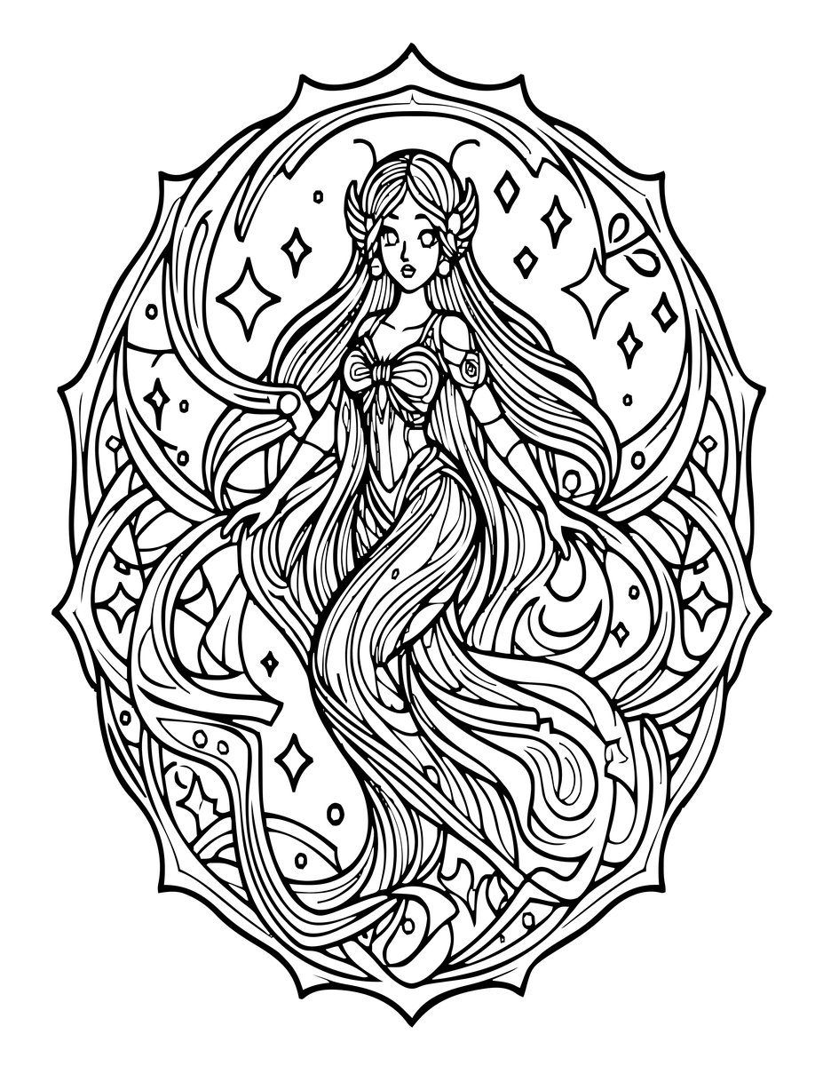 Star Djinn - free printable coloring page