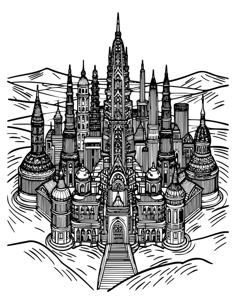 Desert Mirage - free printable coloring page