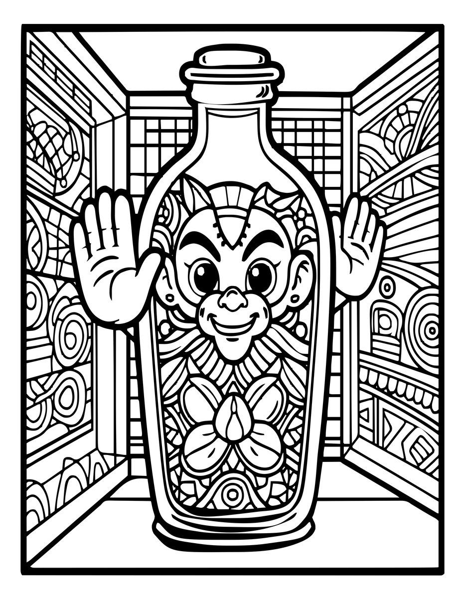 Bottle Prison - free printable coloring page