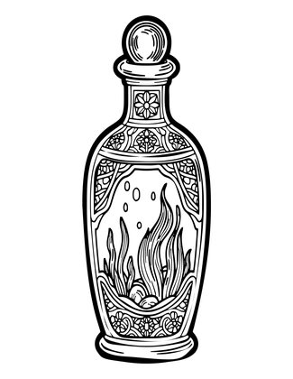 Brass Bottle - Free printable coloring page