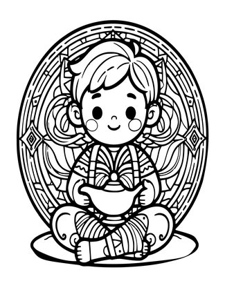 Young Genie - Free printable coloring page