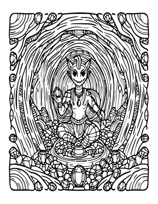 Treasure Cave - Free printable coloring page