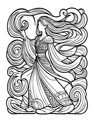 Wind Djinn - Free printable coloring page