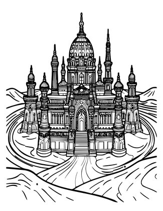 Desert Palace - Free printable coloring page