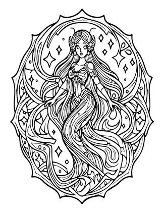 Star Djinn - Free printable coloring page