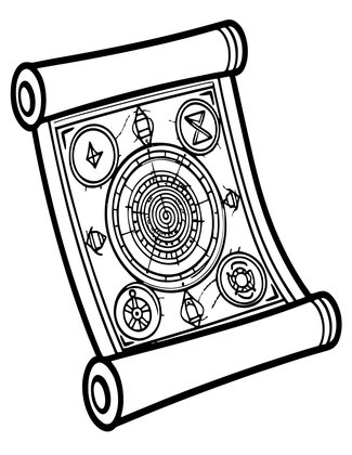 Ancient Scroll - Free printable coloring page