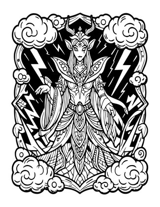Storm Djinn - Free printable coloring page