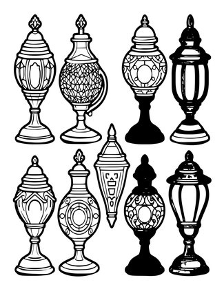 Lamp Collection - Free printable coloring page