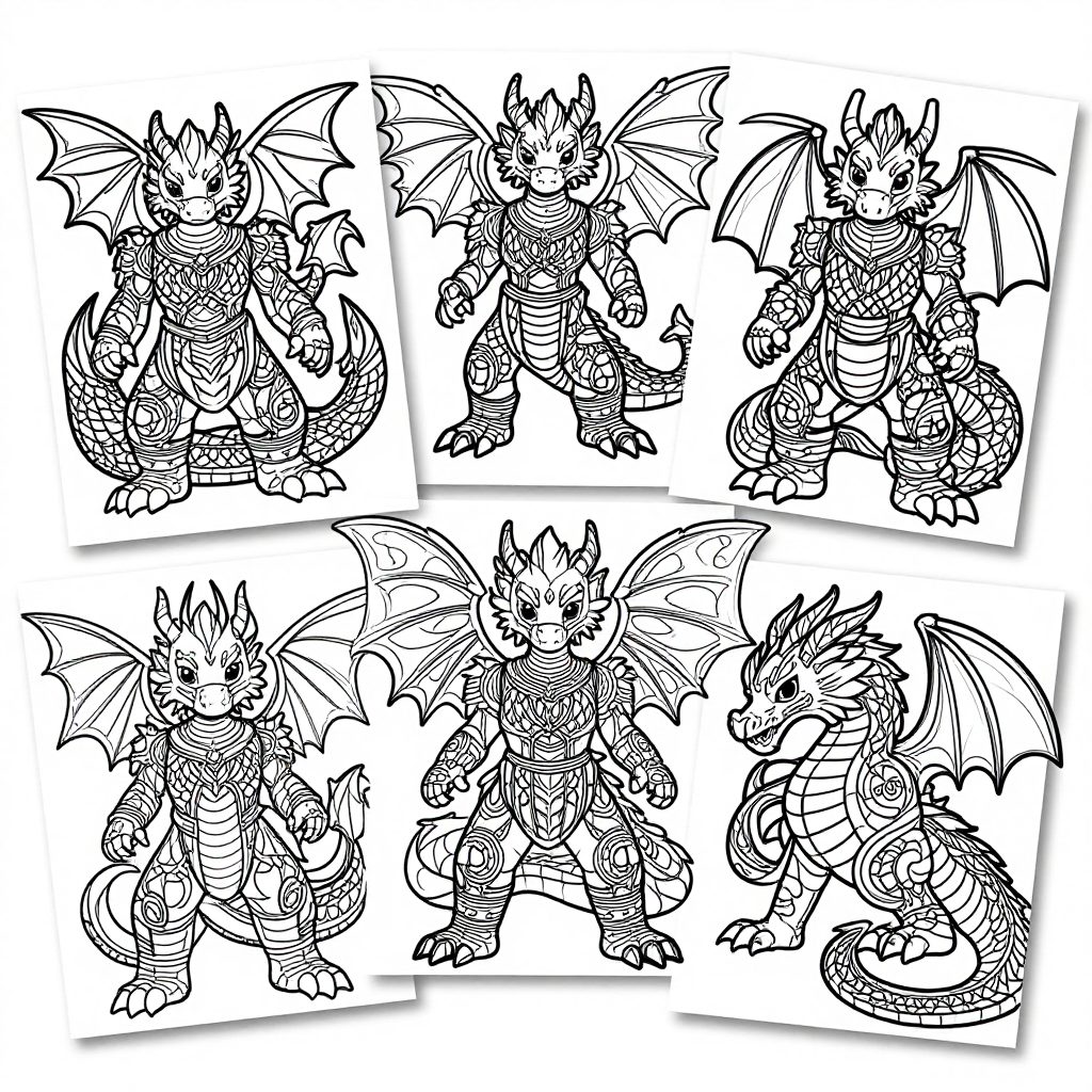 Dragon Riders coloring pages collection - 30 free printable pages