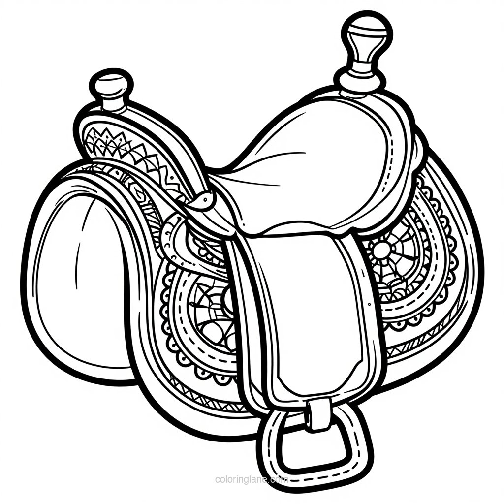 Dragon Saddle - free printable coloring page