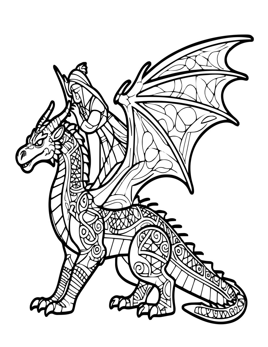 Healing Dragon - free printable coloring page