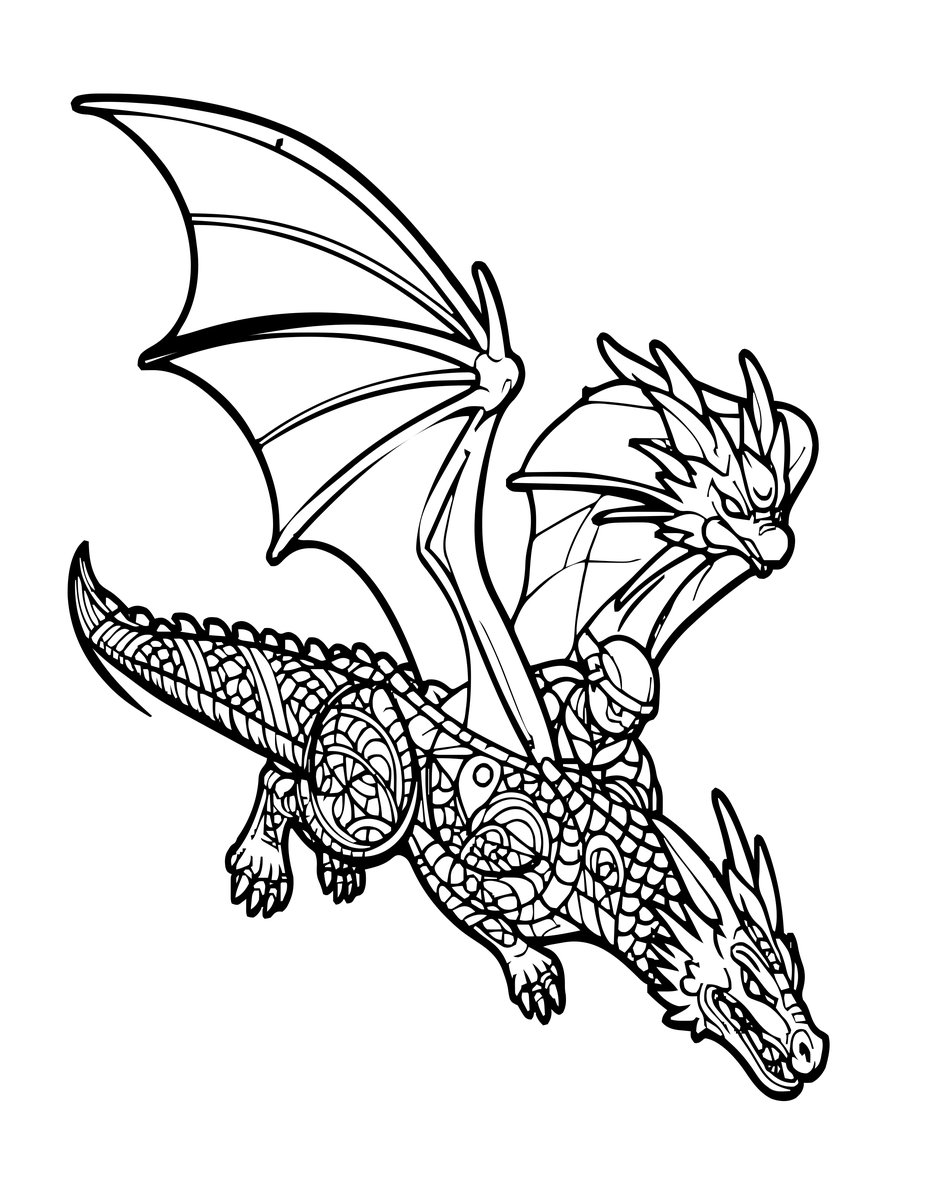 Dragon Dive - free printable coloring page