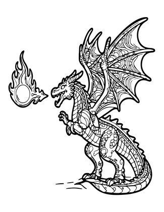 Fire Breath Attack - Free printable coloring page