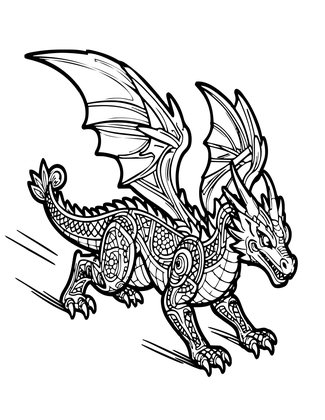 Dragon Speed - Free printable coloring page