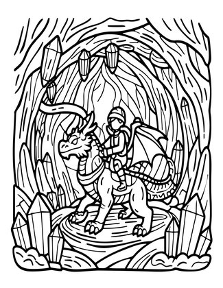 Cave Dragon - Free printable coloring page