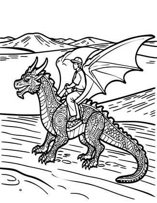 Desert Dragon - Free printable coloring page
