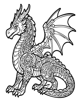 Dragon Ceremony - Free printable coloring page