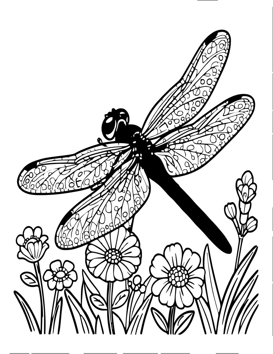 Meadow Hawker - free printable coloring page