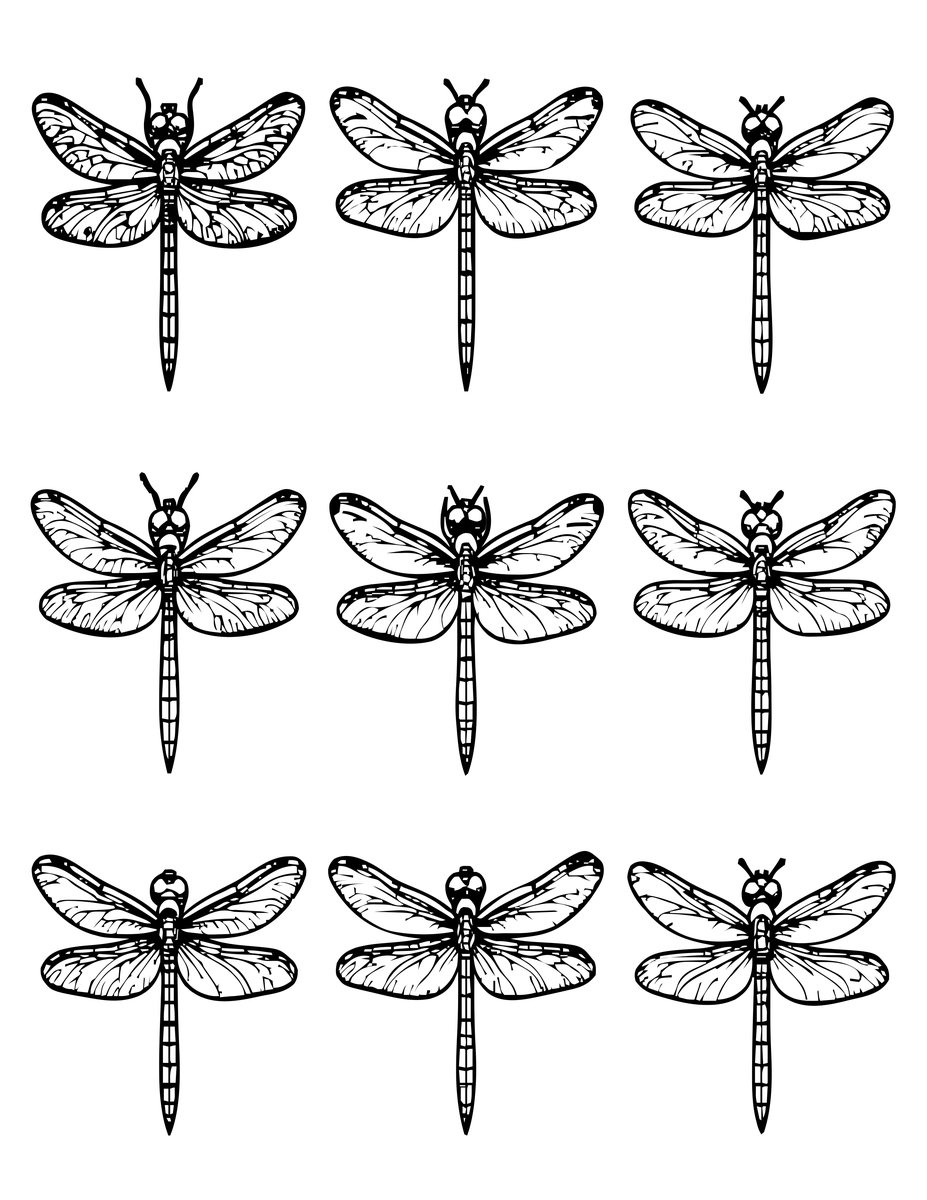 Dragonfly Family - free printable coloring page