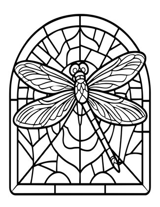 Stained Glass Style - Free printable coloring page