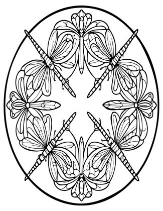 Dragonfly Mandala - Free printable coloring page