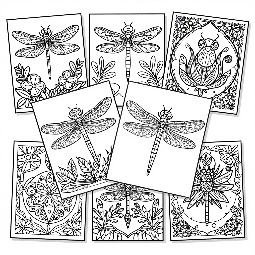 Dragonfly Gardens coloring pages collection - 30 free printable pages