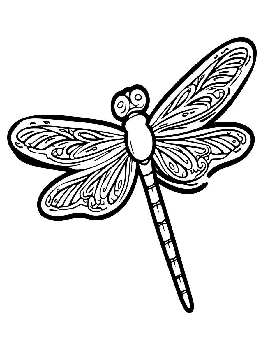 Dragonfly Jewelry - free printable coloring page
