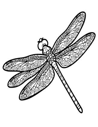 Japanese Dragonfly - Free printable coloring page