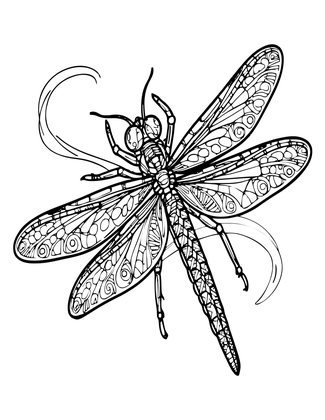 Giant Dragonfly - Free printable coloring page