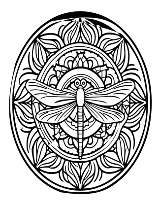 Dragonfly Mandala - Free printable coloring page