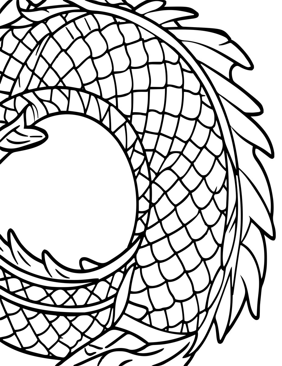 Dragon Scale Detail - free printable coloring page