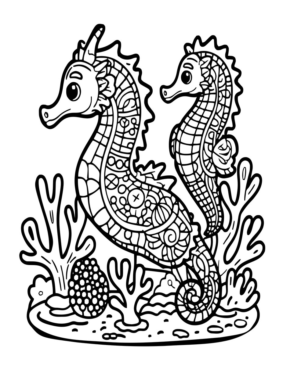 Coral Dragon - free printable coloring page