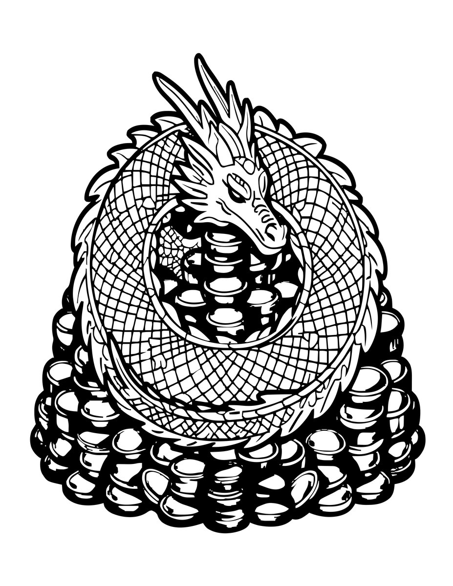Dragon Sleeping - free printable coloring page