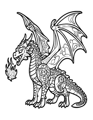 Western Dragon - Free printable coloring page