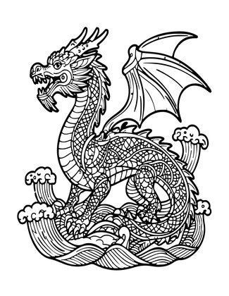 Sea Dragon - Free printable coloring page
