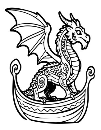 Viking Dragon - Free printable coloring page
