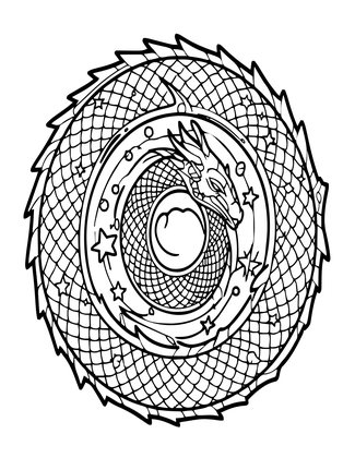 Cosmic Dragon - Free printable coloring page